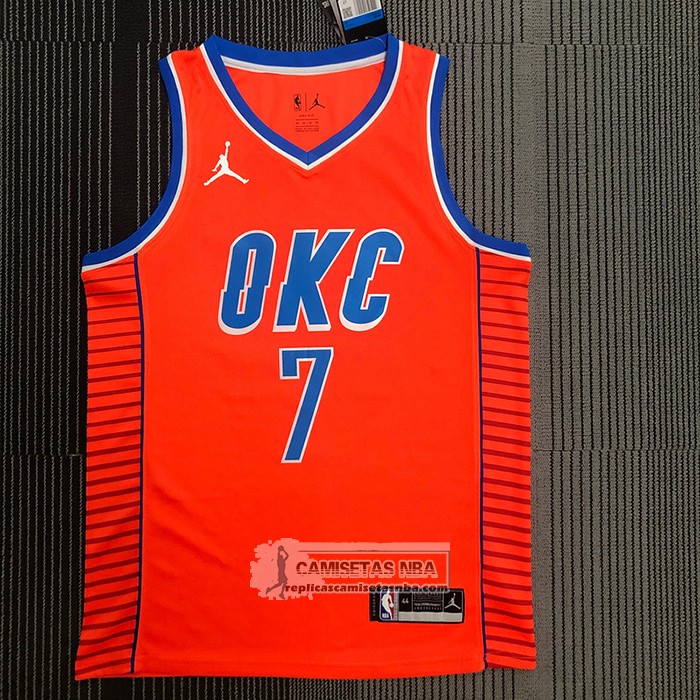 Camiseta Oklahoma City Thunder Darius Bazley NO 7 Statement 2021 Naranja